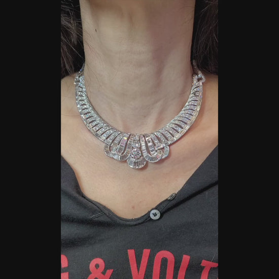 Art Deco Diamond Necklace in Platinum
