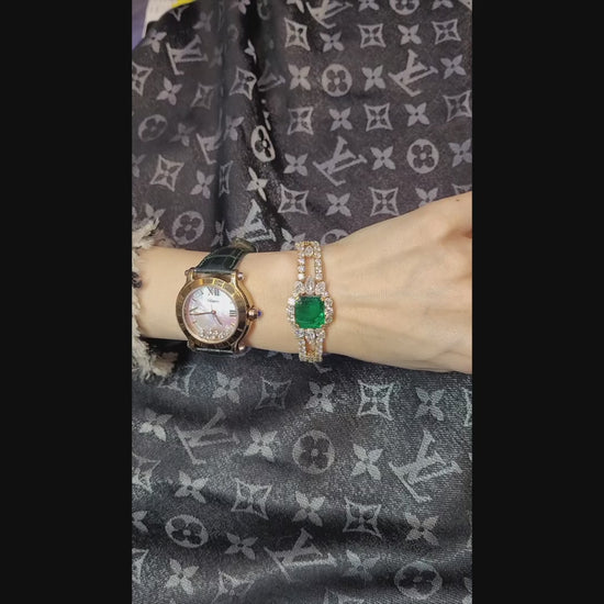 Vassort Vintage Emerald Diamond Bracelet