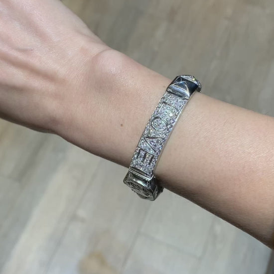 Contemporary Diamond Articulated "LOVE" Bracelet