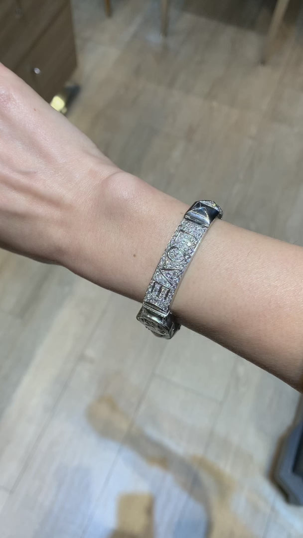 Contemporary Diamond Articulated "LOVE" Bracelet