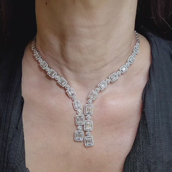 Spectra Fine Jewelry Contemporary Diamond Gold Necklace