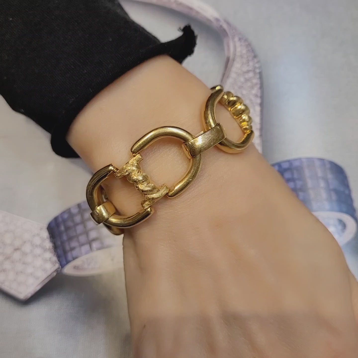 Estate 18K Yellow Gold Door Knocker Link Bracelet – Fine Jewelry