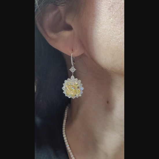 Spectra Fine Jewelry Yellow Diamond Halo Drop Earrings