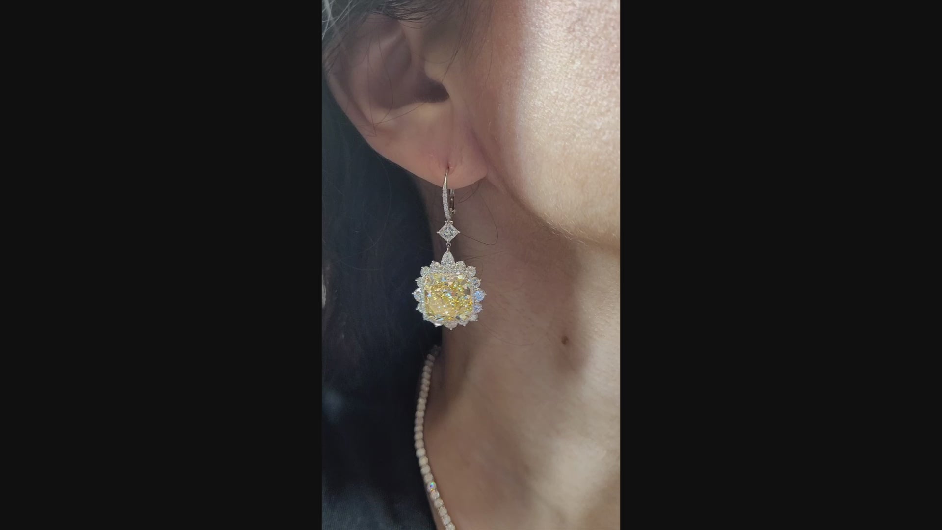 Spectra Fine Jewelry Yellow Diamond Halo Drop Earrings
