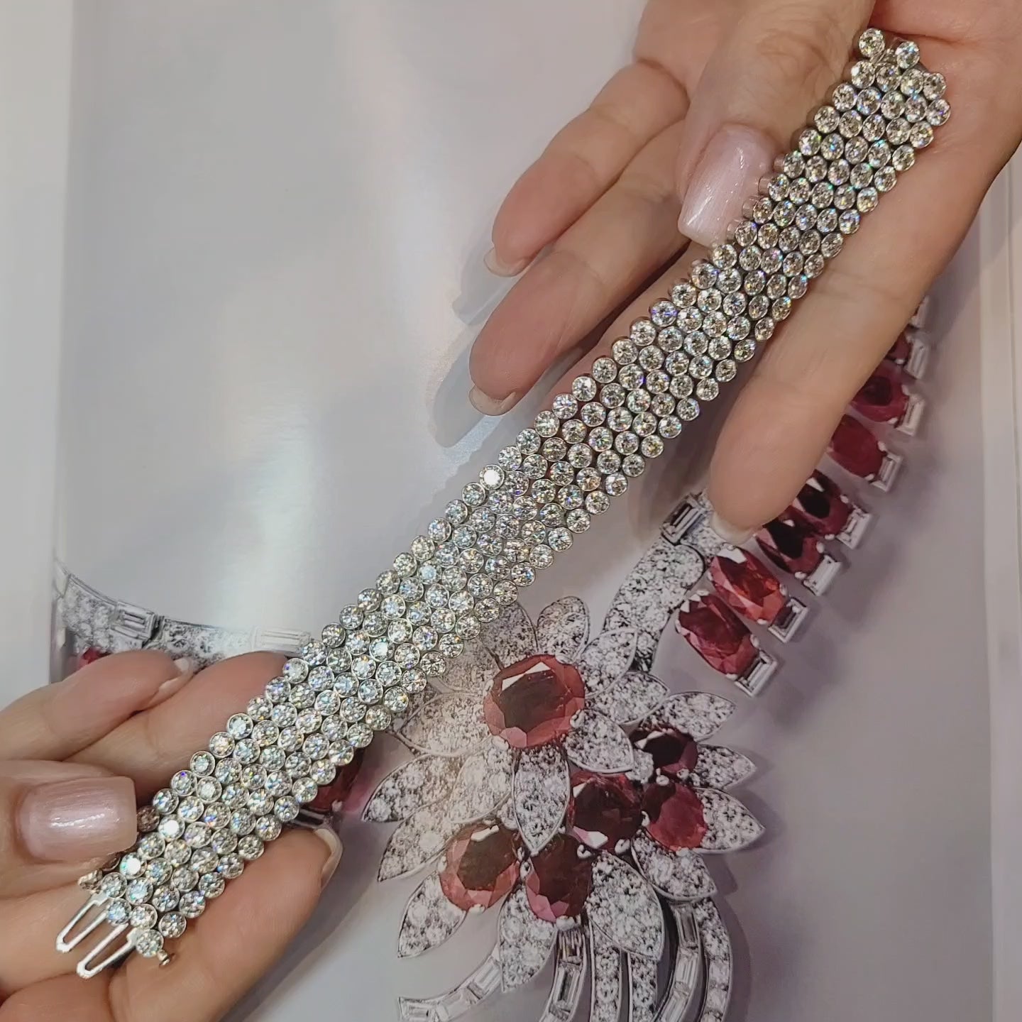 40.37 cts. Five Row Round Diamond Bracelet | Spectra Fine Jewelry