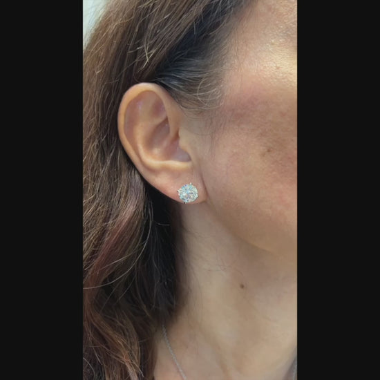 Spectra Fine Jewelry Round Diamond Stud Earrings 6.58ct