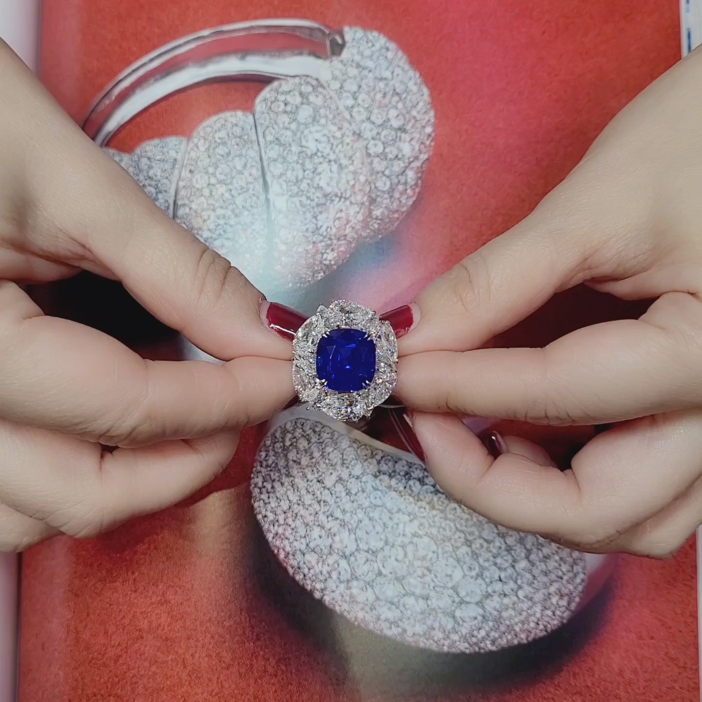 10.88ct Kashmir Sapphire & Diamond Ring, GIA Certified, 18k White Gold