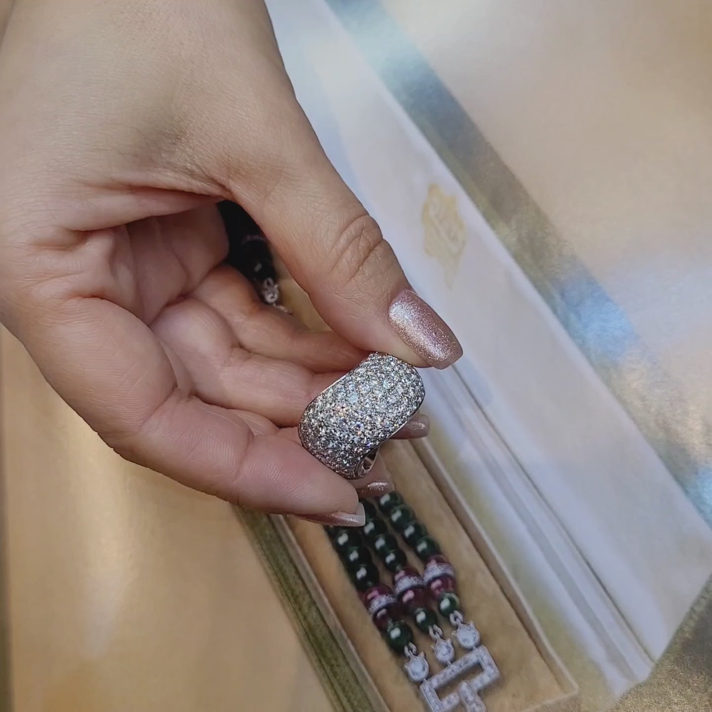 Signed Cartier Diamond Demi Bombe Ring