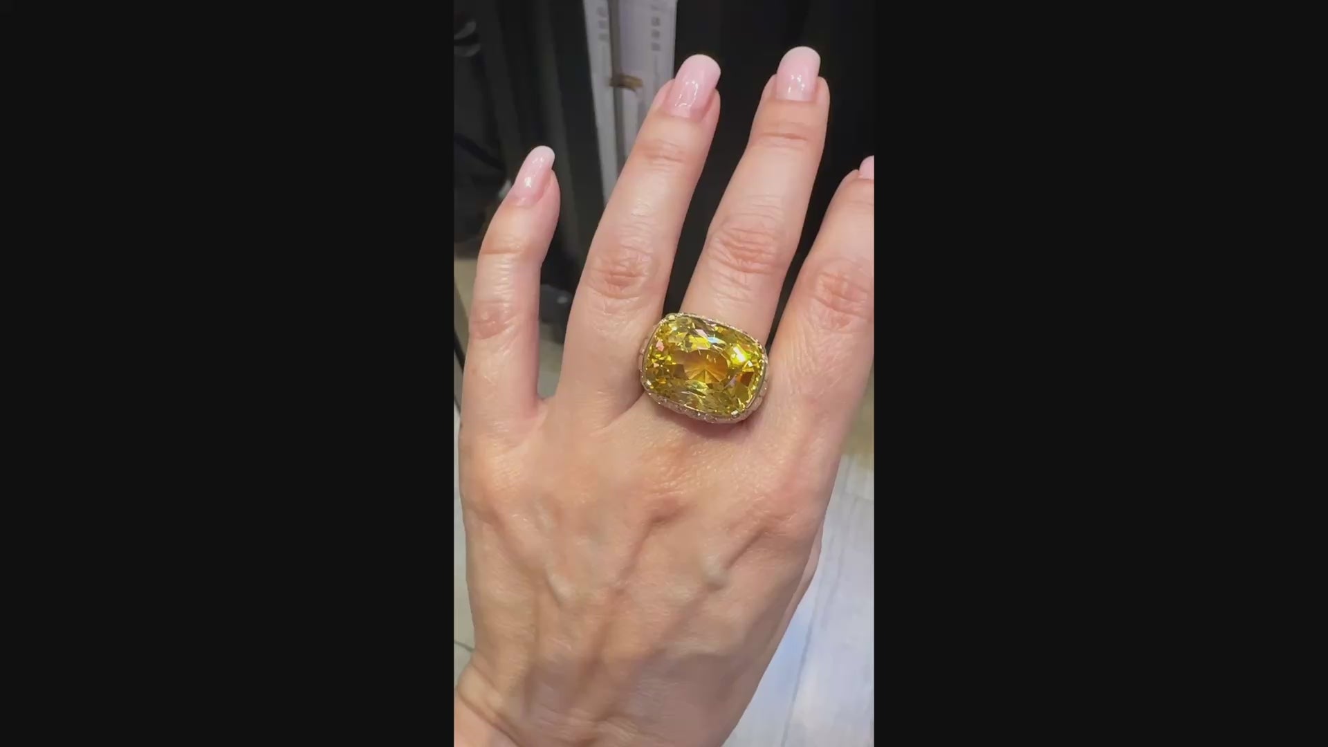 Bulgari 31.39ct Ceylon No-Heat Yellow Sapphire Diamond Ring, 1970s