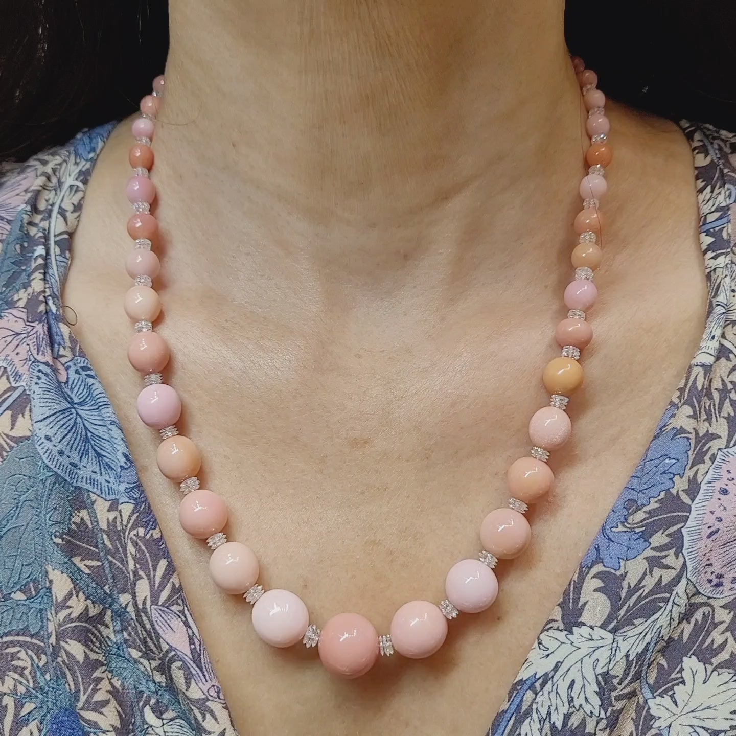 Spectra Fine Jewelry Conch Pearl and Diamond Riviera Necklace