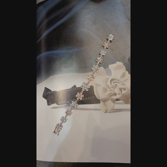 Contemporary Mixed-Cut Diamond Flower Bracelet