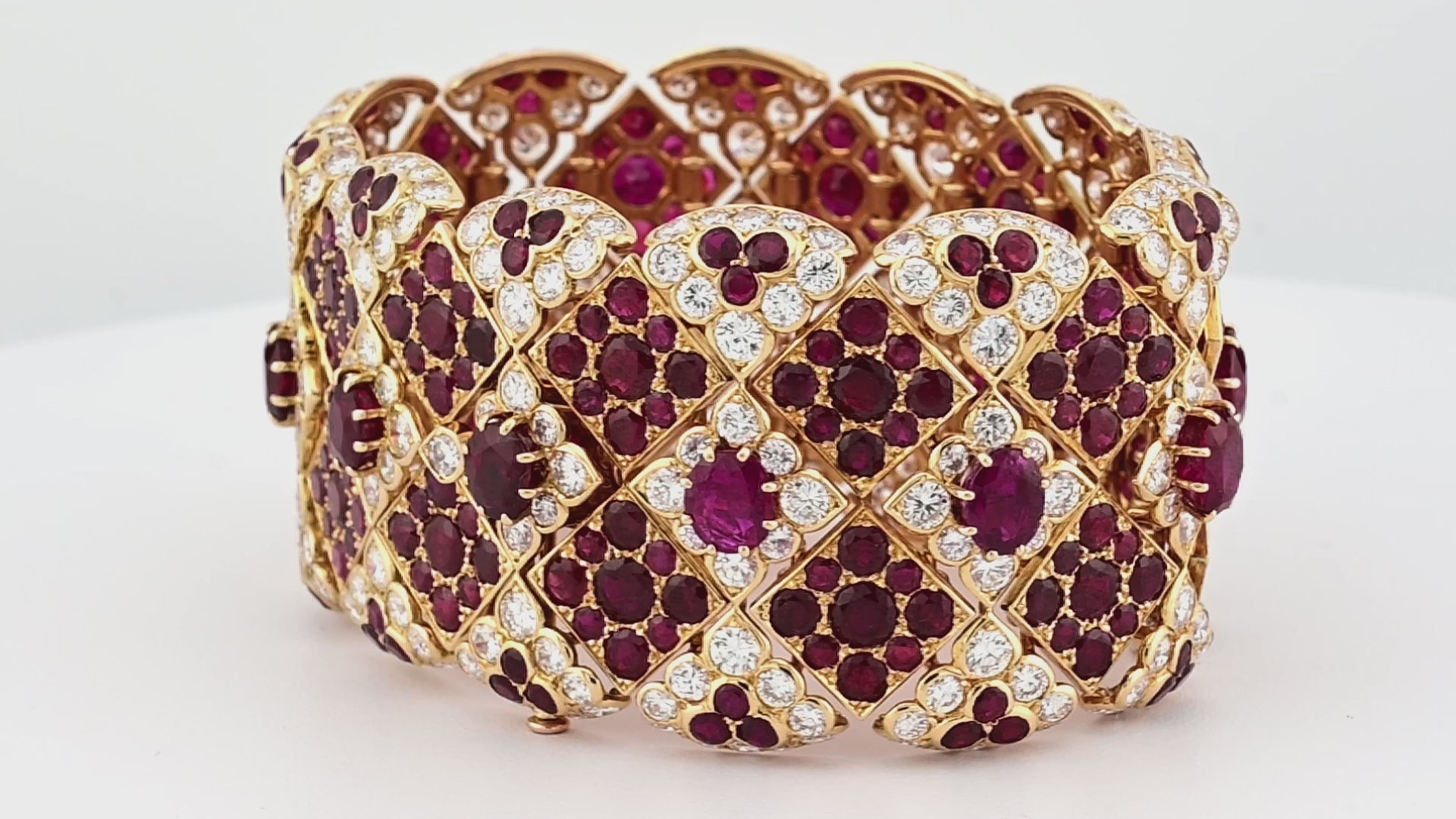 Cartier “Mexico” Ruby & Diamond Bracelet in 18K Gold – Signed Estate