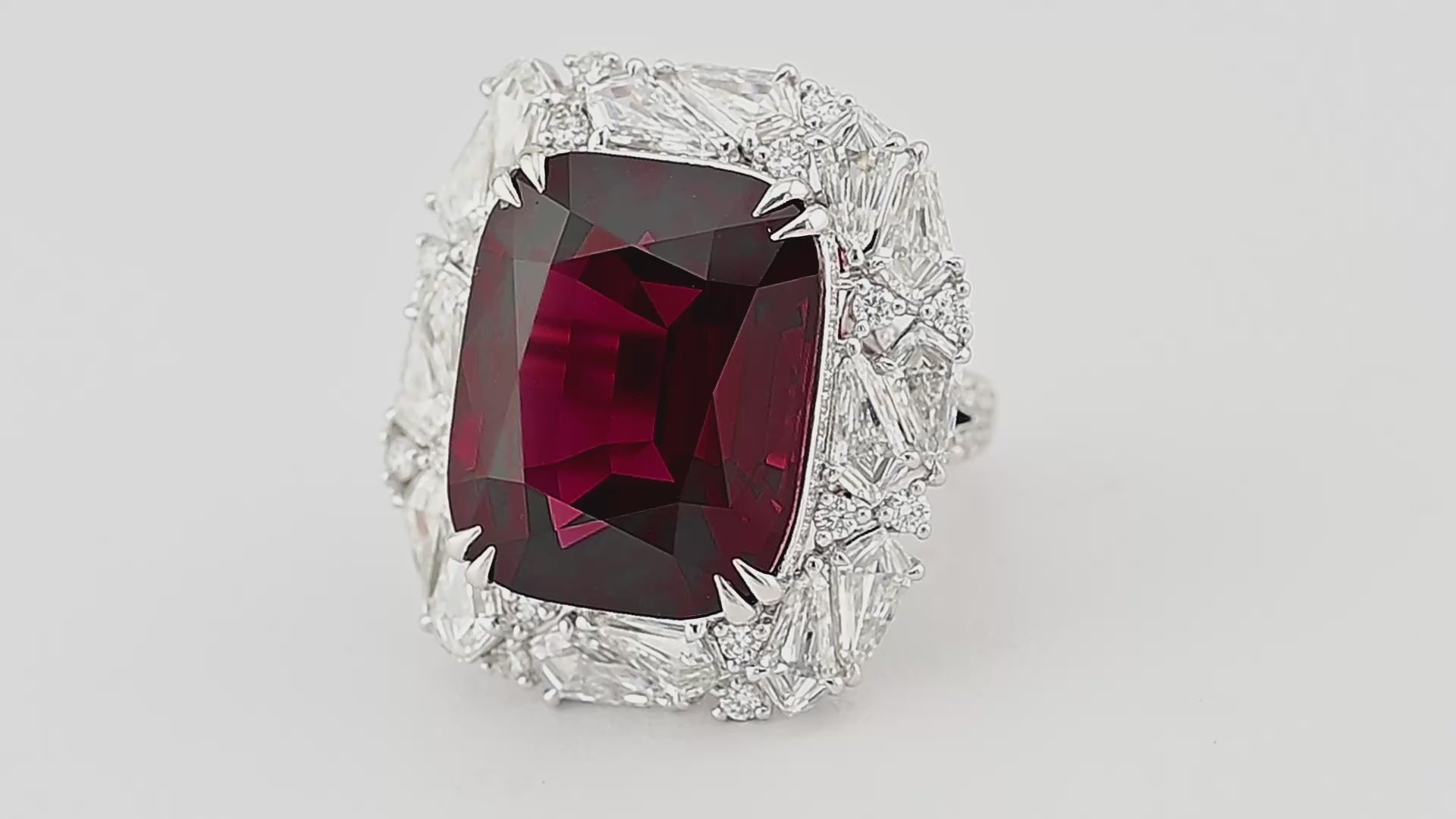 26.33ct Tanzania No Heat Red Spinel & Diamond Ring | Spectra