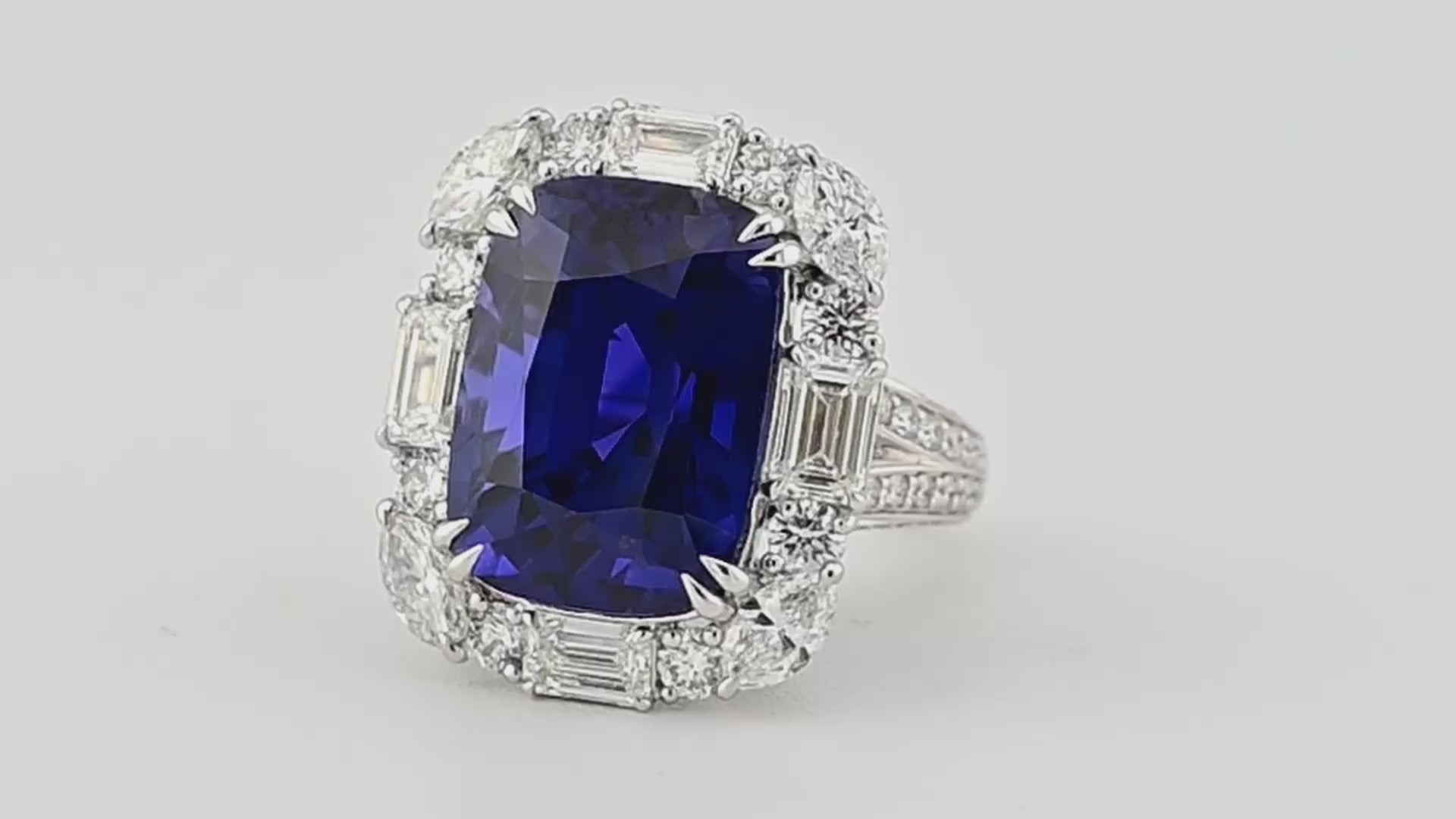 23.01ct Unheated Ceylon Sapphire Diamond Ring