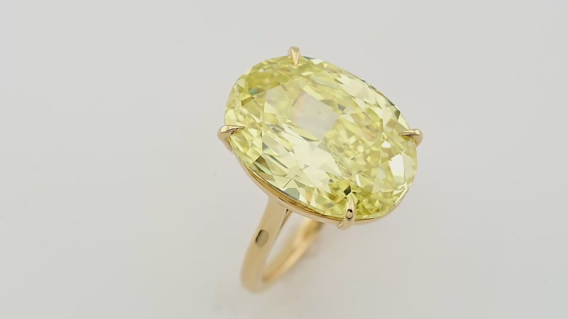 18.50ct Fancy Intense Yellow Oval Diamond Ring | Spectra Fine Jewelry