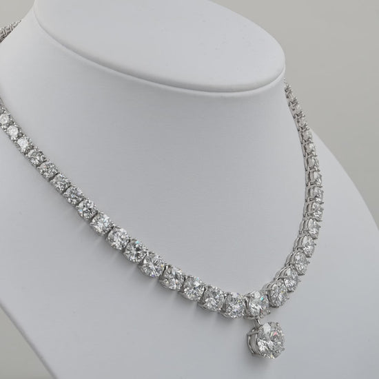 Spectra Fine Jewelry Classic Diamond Pendant Riviere Collar Necklace