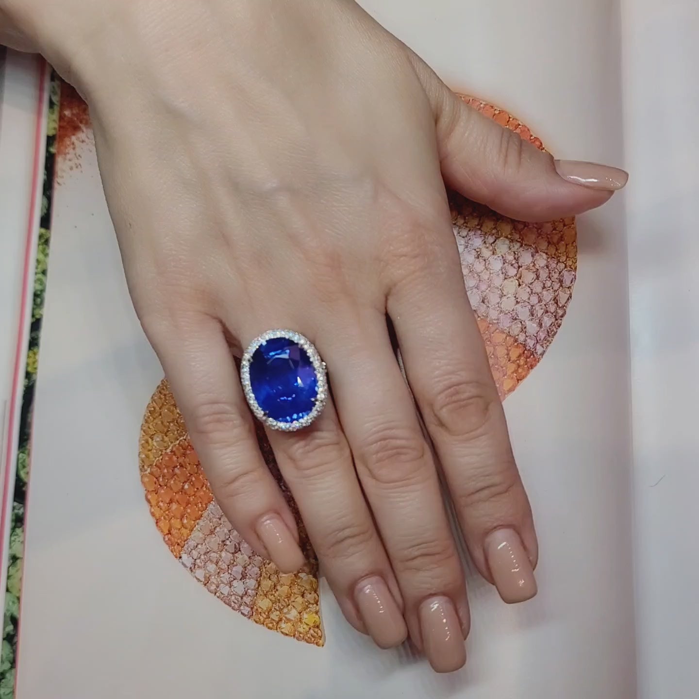 19.80 ct Ceylon Sapphire & Diamond Ring in Platinum – Spectra Fine Jewelry