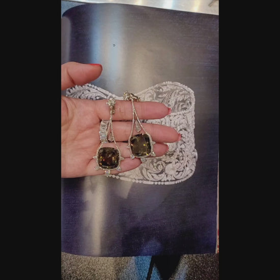 Spectra Fine Jewelry Yellow Brown Fancy Diamond Drop Earrings