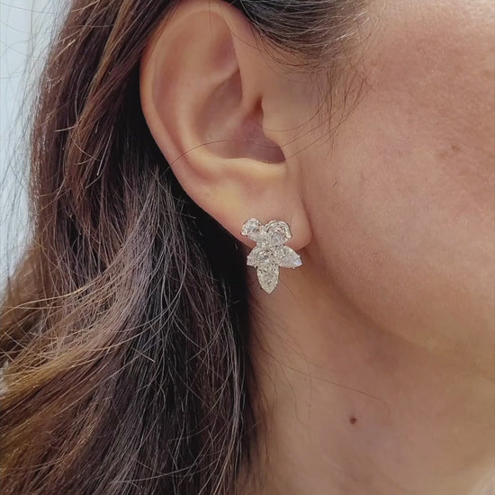 Spectra Fine Jewelry Certified 9.26cts Diamond Cluster Earrings