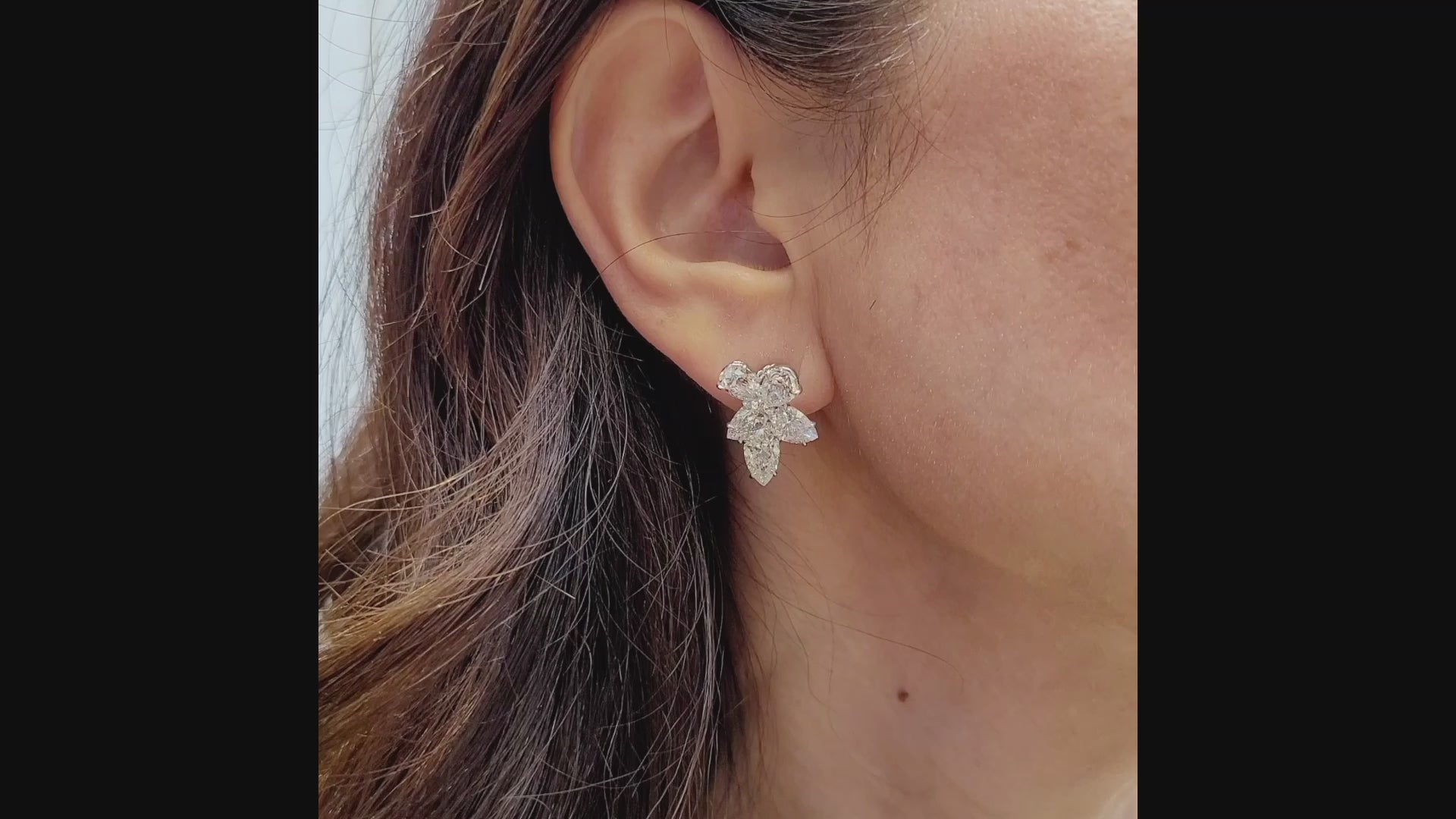 Spectra Fine Jewelry Certified 9.26cts Diamond Cluster Earrings