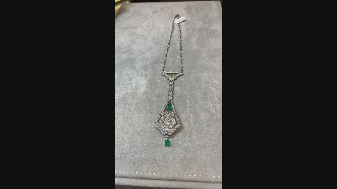 Art Deco Diamond Lavalier Watch Necklace