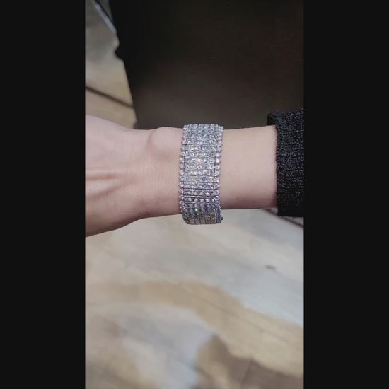 Oscar Heyman Vintage Diamond Articulated Bracelet in Platinum – Signed Jewelry