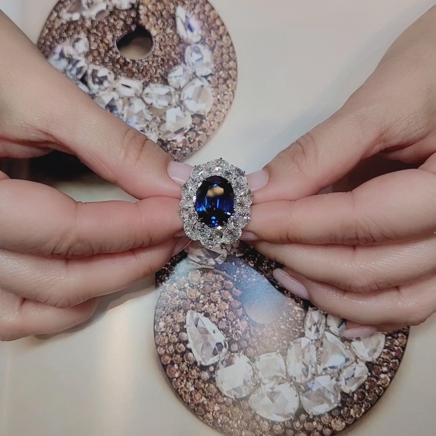 12.37 ct. No-Heat Madagascar Sapphire & Diamond Ring | Spectra Fine Jewelry