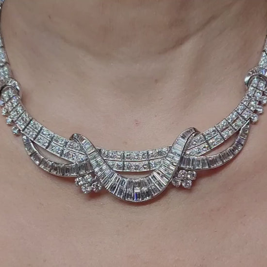 Vintage 32.50 cts. Diamond Necklace in Platinum