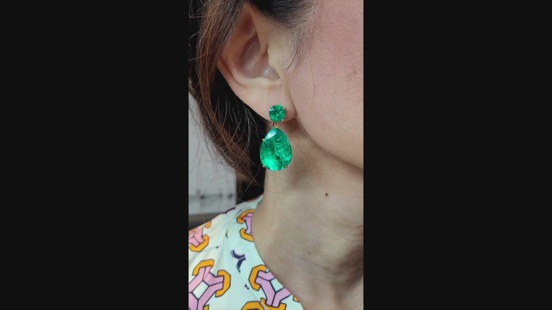 59.0ct Colombian Emerald Drop Earrings | Spectra Fine Jewelry