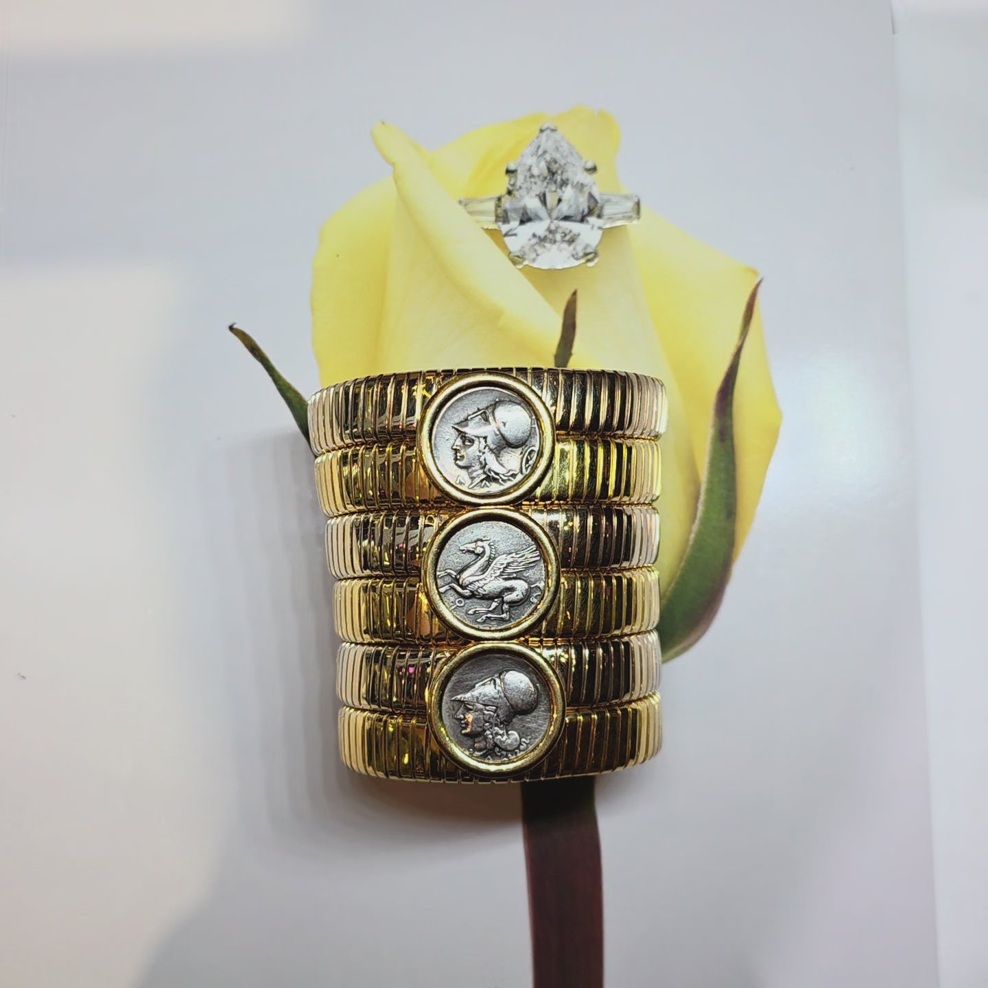 Bulgari Coin Tubogas Bangle in Two-Tone 18K Gold – Signed Estate Fine Jewelry