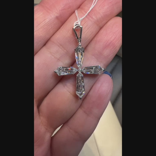 Spectra Fine Jewelry 3.39ct Kite Diamond Cross Pendant