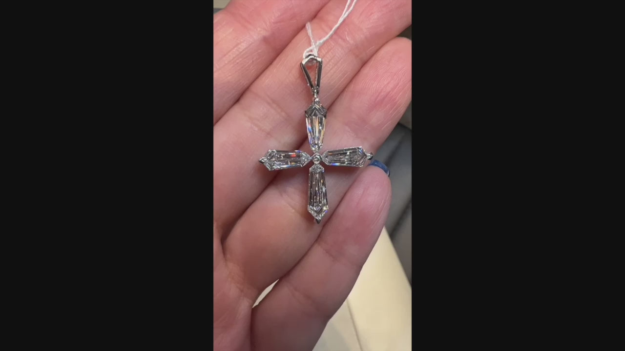 Spectra Fine Jewelry 3.39ct Kite Diamond Cross Pendant
